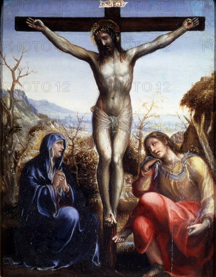 'The Crucifixion with the Virgin and John the Baptist', c1540.  Artist: Sodoma