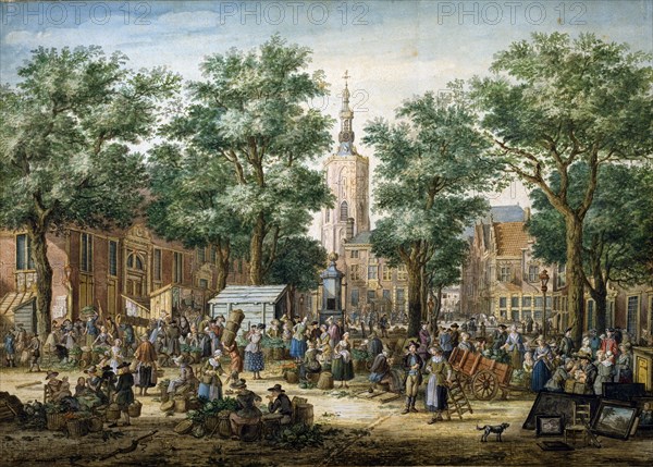 'The Big Green Market in The Hague', 1769. Artist: Paulus Constantijn la Fargue