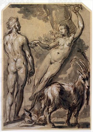 'Adam and Eve. The Fall', late 1590s. Artist: Gerrit Pietersz