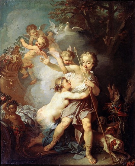 'Venus and Adonis', 1750s.  Artist: Etienne Jeaurat