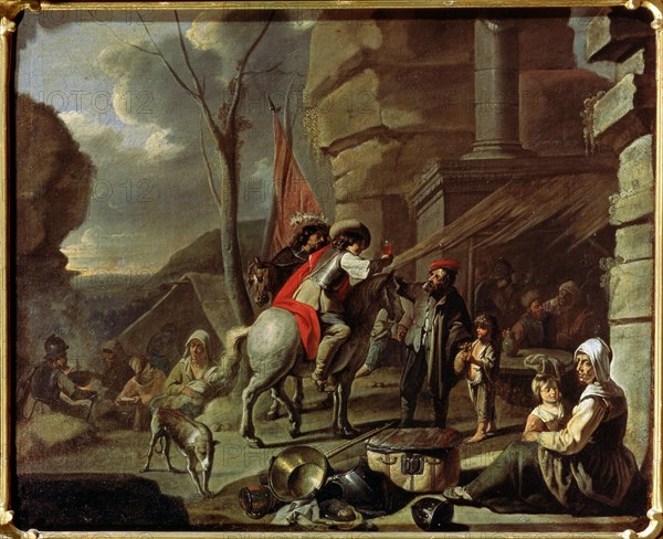'Horsemen at a Tavern', second half of 17th century. Artist: French Master