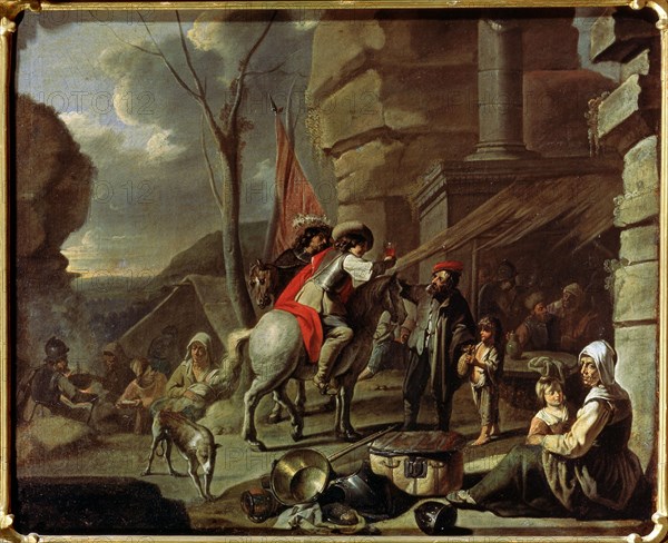 'Horsemen at a Tavern', second half of 17th century.  Artist: French Master