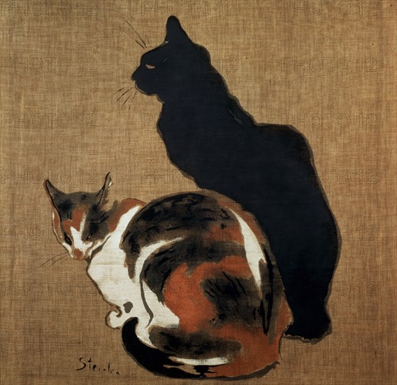 'Two Cats', 1894.  Artist: Theophile Alexandre Steinlen
