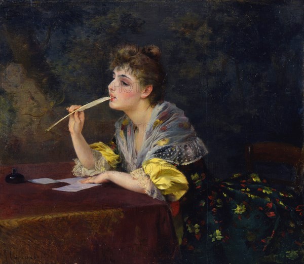'A Letter', 1893.  Artist: Klavdi Stepanov