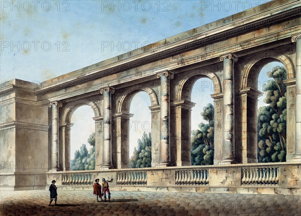 'View of an Arched Gallery', c1791-c1794. Artist: Thomas de Thomon