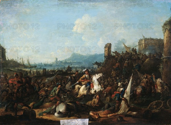 'The Siege of La Rochelle in October 1628', early 18th century. Artist: Arnold Frans Rubens