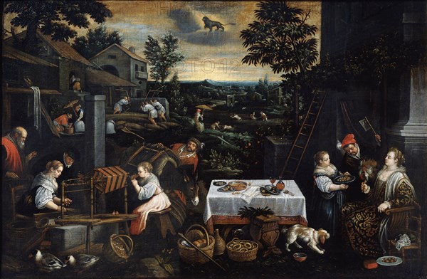 'July' (from the series 'The Seasons'), late 16th or early 17th century. Artist: Leandro Bassano