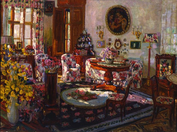 'Interior in the Manor House Brasovo', 1912. Artist: Stanislav Julianovic Zukovskij