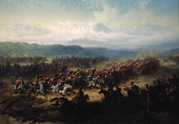 'Charge of the English Light Brigade at the Battle of Balaclava on 25 October 1854', 19th century.  Artist: Friedrich Kaiser