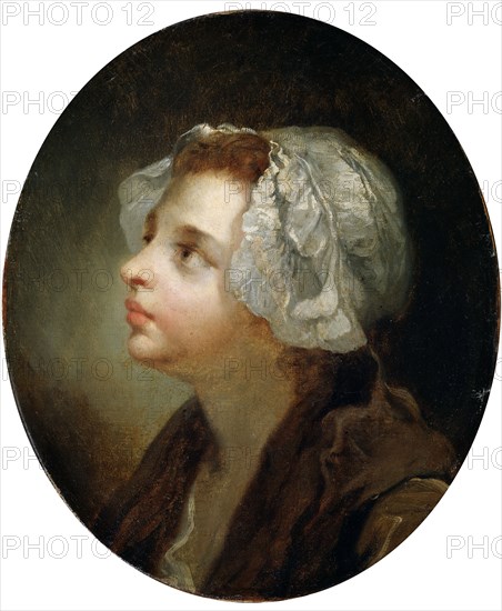 'Head of a Girl', 18th century. Artist: Jean-Baptiste Greuze