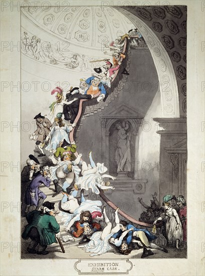 'Exhibition Stare Case', 1811. Artist: Thomas Rowlandson