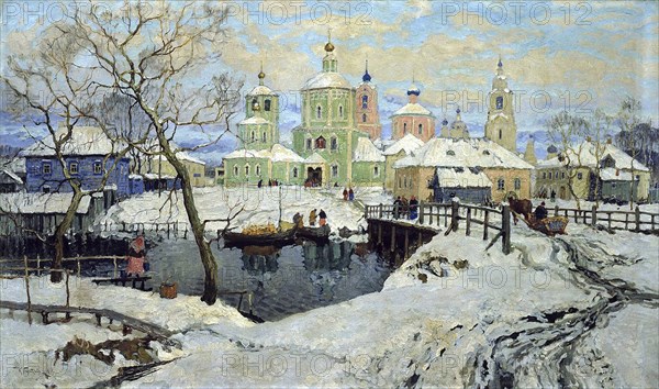 'Small Village Torzhok', 1917.  Artist: Konstantin Ivanovich Gorbatov