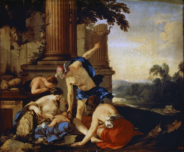 'Mercury Giving the Child Bacchus to the Nymphs of Nysa', 1638.  Artist: Laurent de la Hyre