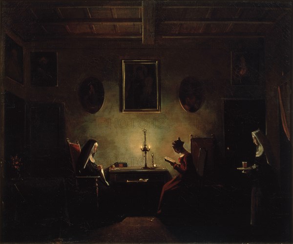 'Scene in an Interior', 19th century. Artist: Francois-Marius Granet
