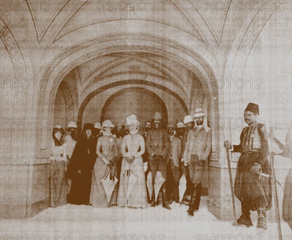 Grand Duke Sergei Alexandrovich and Grand Duchess Elizabeth Fyodorovna at the Russian Church Consecration in Gethsemane, 1888.