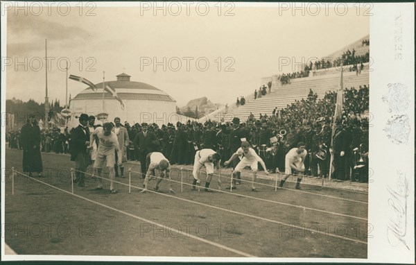 Olympic Games, 1896. Preparation for the 100-meter race, 1896.