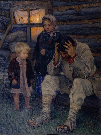 Mourning, 1909. Artist: Bogdanov-Belsky, Nikolai Petrovich (1868-1945)