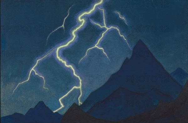 Call of the Heaven. Lightning, 1935-1936. Artist: Roerich, Nicholas (1874-1947)