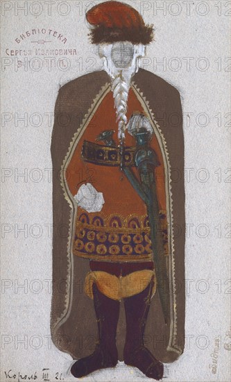 King Mark. Costume design for the opera Tristan und Isolde by R. Wagner, 1912. Artist: Roerich, Nicholas (1874-1947)