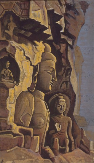 Yungang, 1937. Artist: Roerich, Nicholas (1874-1947)