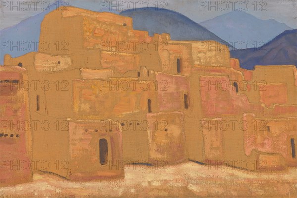 Taos Pueblo, New Mexico, ca 1921. Artist: Roerich, Nicholas (1874-1947)