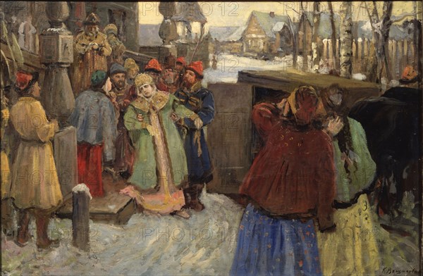 The Arrest of Tsarevna Sophia. Artist: Veshchilov, Konstantin Alexandrovich (1878-1945)