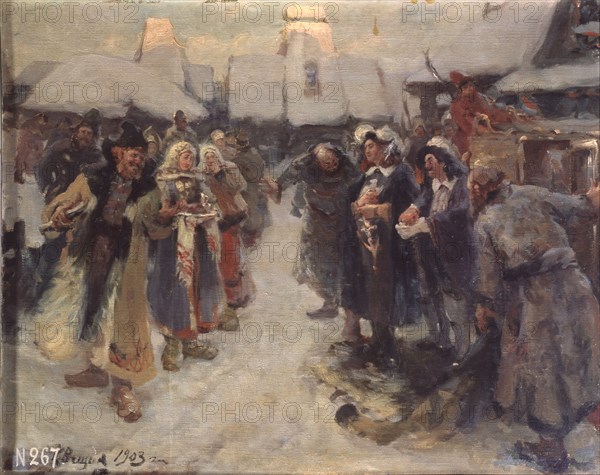 The foreigners in Muscovy, 1903. Artist: Veshchilov, Konstantin Alexandrovich (1878-1945)