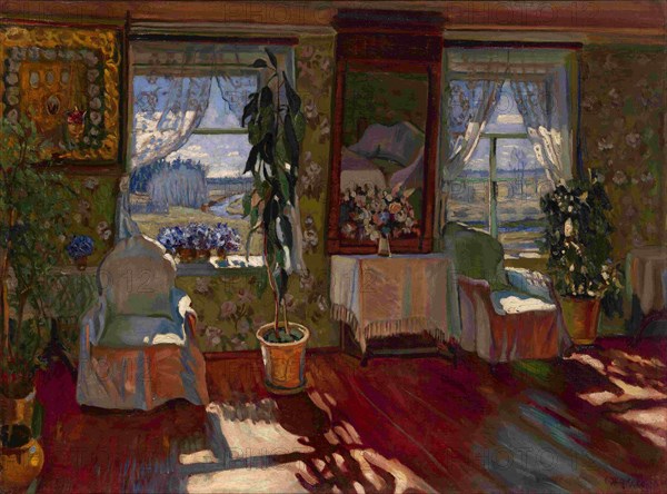 Interior, 1917. Artist: Zhukovsky, Stanislav Yulianovich (1873-1944)