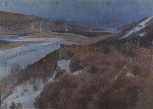 Walpurgis Night in Bergslagen, Grangärde in Dalarna, 1896. Artist: Schultzberg, Anshelm Leonard (1862-1945)