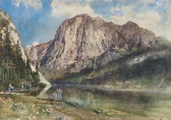 Altaussee Lake and Face of Mount Trissel, 1859. Artist: Alt, Rudolf von (1812-1905)