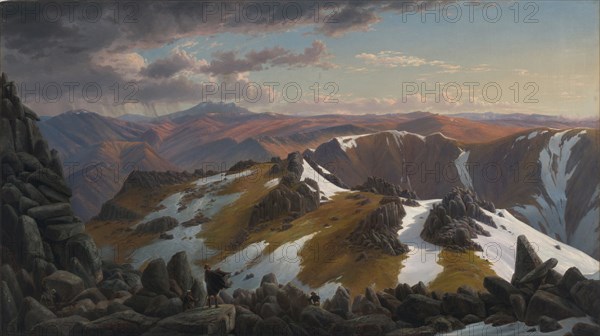 North-east View from the Northern Top of Mount Kosciusko, 1863. Artist: Guerard, Eugene von (1811-1901)