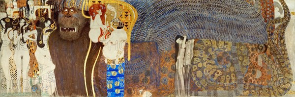 The Beethoven Frieze, Detail: The Hostile Forces, 1902. Artist: Klimt, Gustav (1862-1918)