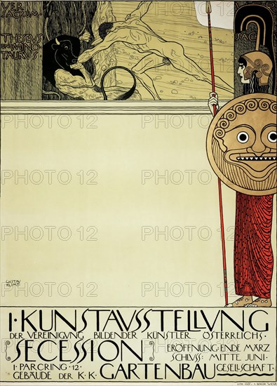 Poster for the First Art Exhibition of the Secession Art Movement, 1898. Artist: Klimt, Gustav (1862-1918)