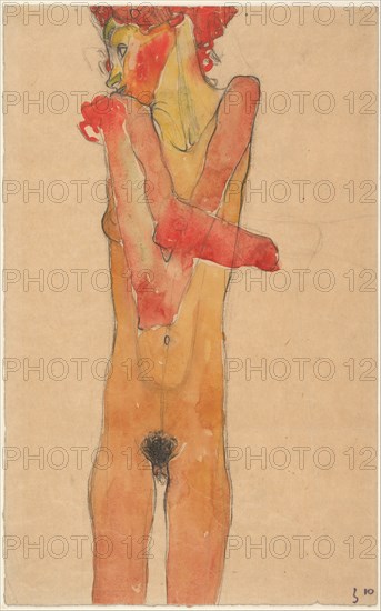 Nude Girl with Folded Arms, 1910. Artist: Schiele, Egon (1890?1918)