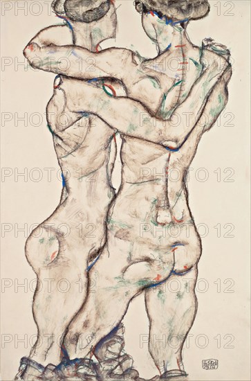 Naked Girls Embracing, 1914. Artist: Schiele, Egon (1890?1918)