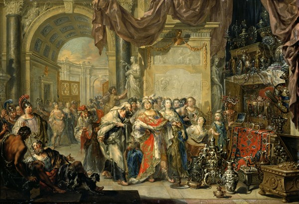 Croesus and Solon. Artist: Platzer, Johann Georg (1704-1761)