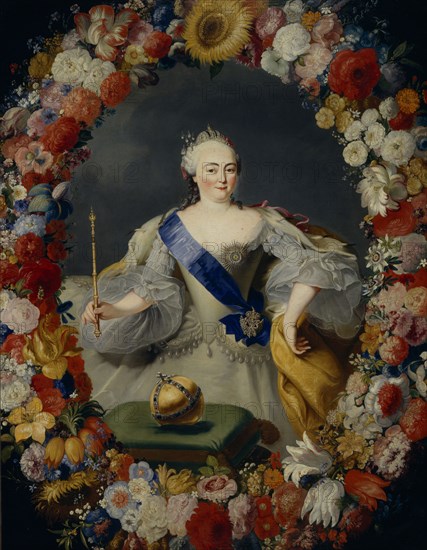 Portrait of Empress Elisabeth (1709-1762), 1754. Artist: Prenner, Georg Kaspar, von (1720-1766)