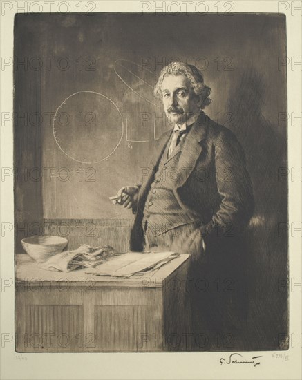 Portrait of Albert Einstein (1879-1955), 1921. Artist: Schmutzer, Ferdinand (1870-1928)