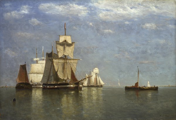 Ships lying off Flushing, 1869. Artist: Clays, Paul Jean (1819-1900)