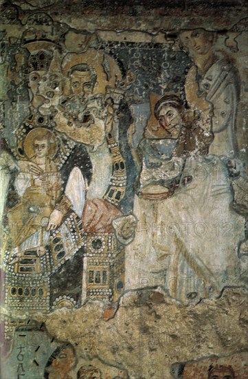 The Annunciation (Fresco in Santa Maria Antiqua), 565-578. Artist: Byzantine Master