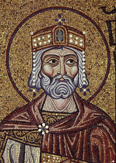 King David (Detail of Interior Mosaics in the St. Mark's Basilica), 12th century. Artist: Byzantine Master