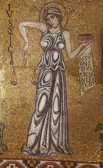 Justice (Detail of Interior Mosaics in the St. Mark's Basilica), 12th century. Artist: Byzantine Master