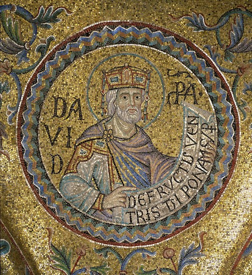 King David (Detail of Interior Mosaics in the St. Mark's Basilica), 13th century. Artist: Byzantine Master