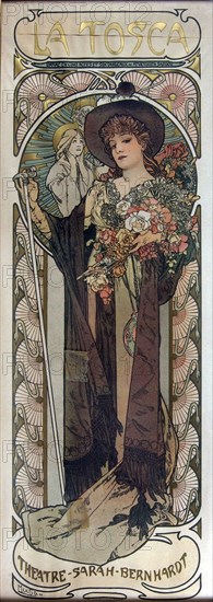 Poster for the Play La Tosca by Victorien Sardou, 1899. Artist: Mucha, Alfons Marie (1860-1939)