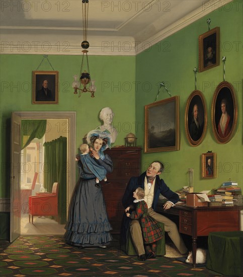 The Waagepetersen Family, 1830. Artist: Bendz, Wilhelm (1804-1832)