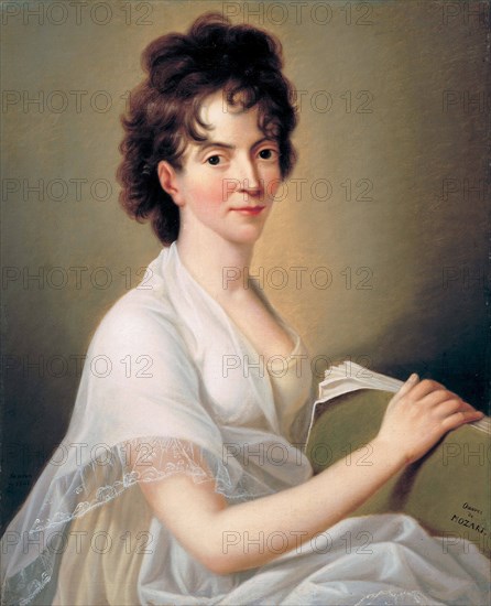 Constanze Mozart née Weber (1763?1842), W.A. Mozart's wife, 1802. Artist: Hansen, Hans (1769-1828)