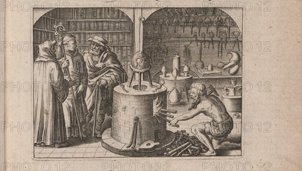 Illustration for Tripvs avrevs, hoc est, Tres tractatvs chymici selectissimi.., 1618. Artist: Bry, Theodor de (1528-1598)