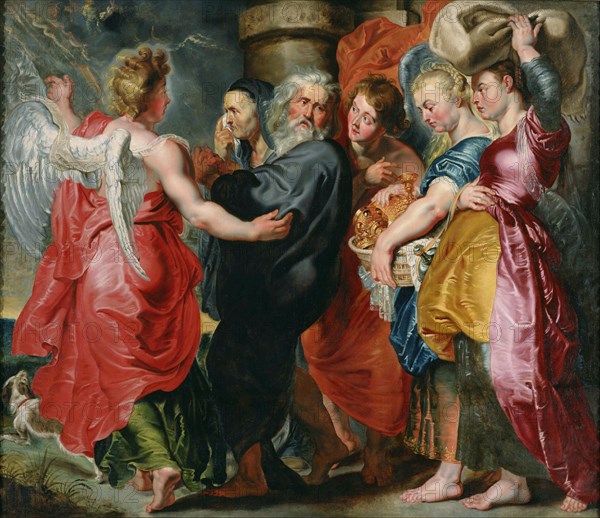 The Flight of Lot and His Family from Sodom (after Rubens), c. 1618. Artist: Jordaens, Jacob (1593-1678)