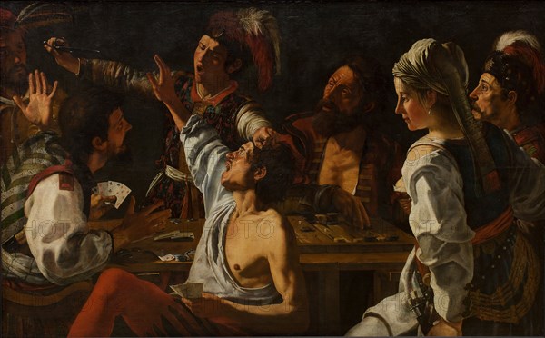 Card and Backgammon Players. Fight over Cards, 1620-1629. Artist: Rombouts, Theodor (1597-1637)