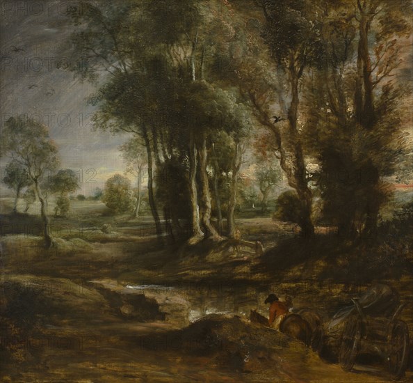 Evening Landscape with Timber Wagon, 1630-1640. Artist: Rubens, Pieter Paul (1577-1640)